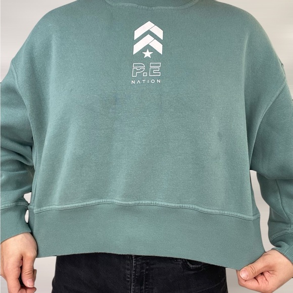 P.E NATION x Berry Trellis Grem Pullover Sweatshirt Heavyweight Casual Relaxed - Picture 4 of 9